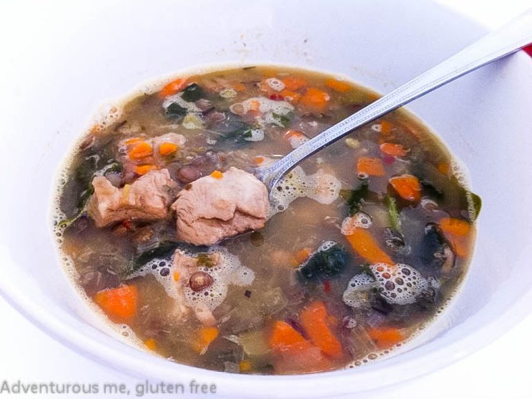 Chicken, lentil and vegetable soup