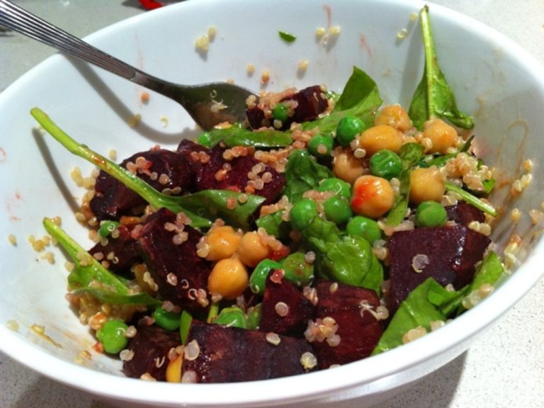 Quinoa, chickpea and roast beetroot salad