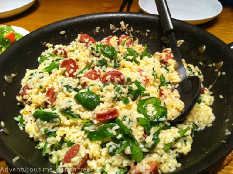 Chorizo, lemon & spinach risotto – gluten free